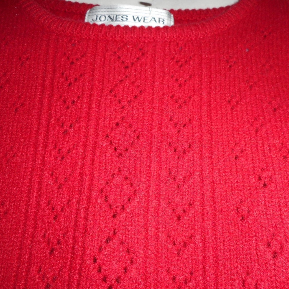 Jones Wear Red Lambswool blend sweater Size M - Picture 5 of 6